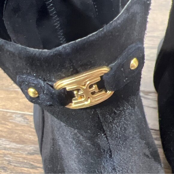 SAM EDELMAN Saige Suede Pointed Toe Bootie Heels Black Sz 8.5 EUC - Picture 4 of 10